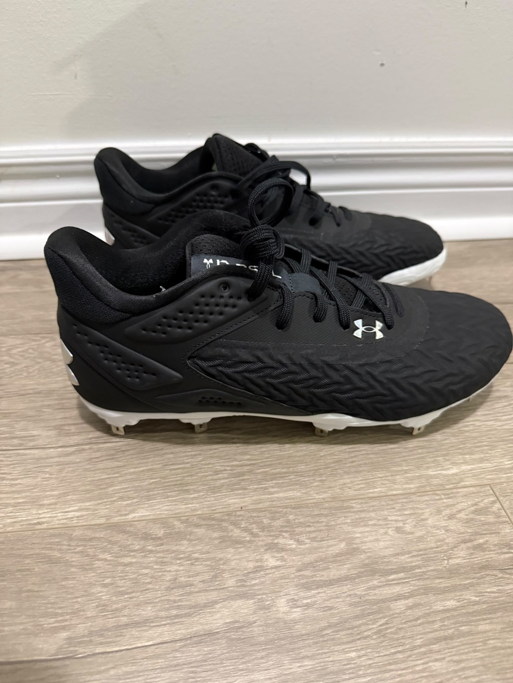 Under Armour Black Athletic Cleats with White Accents